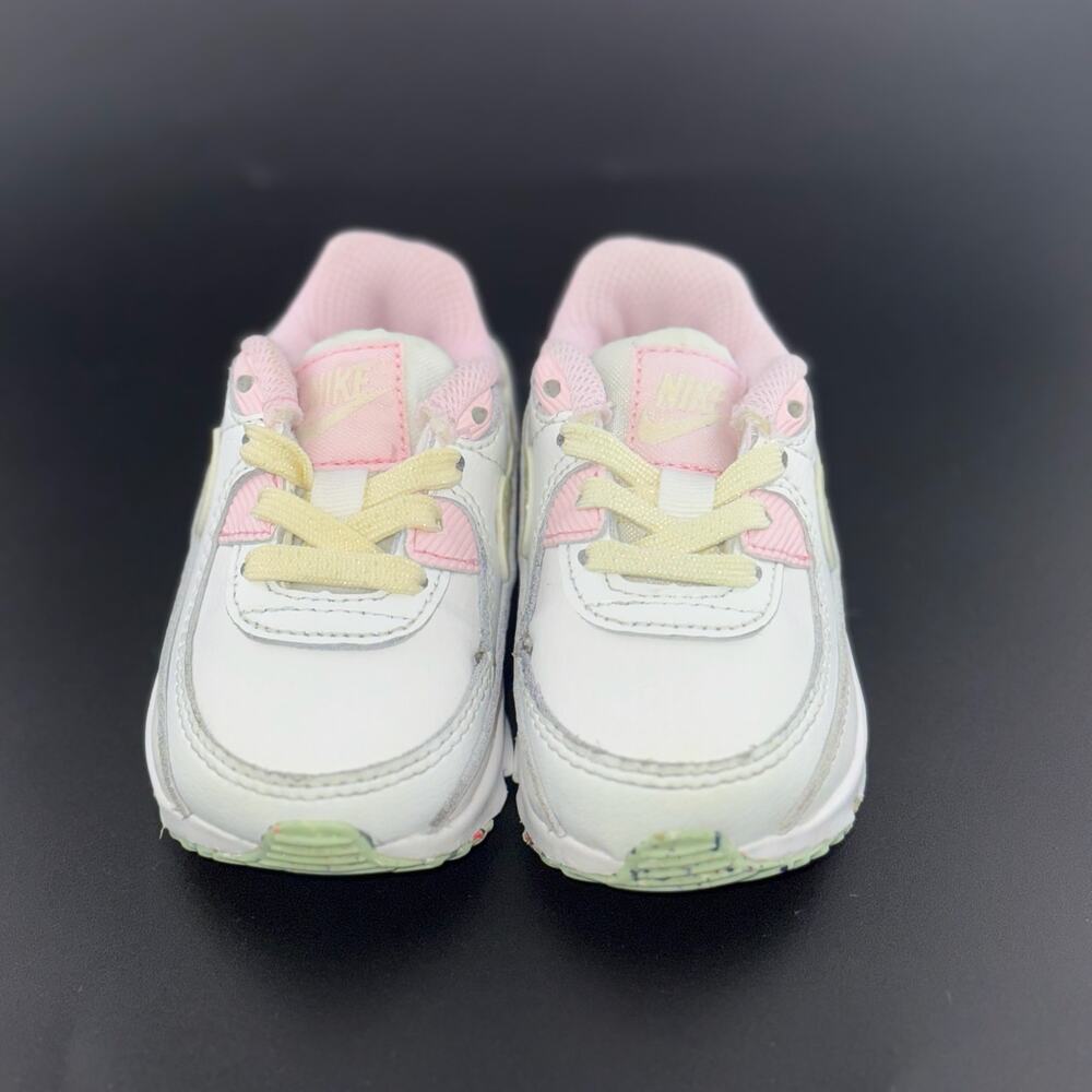 Nike Air Max 90 LTR Leather SE 'White Pink Green - Picture 3 of 5